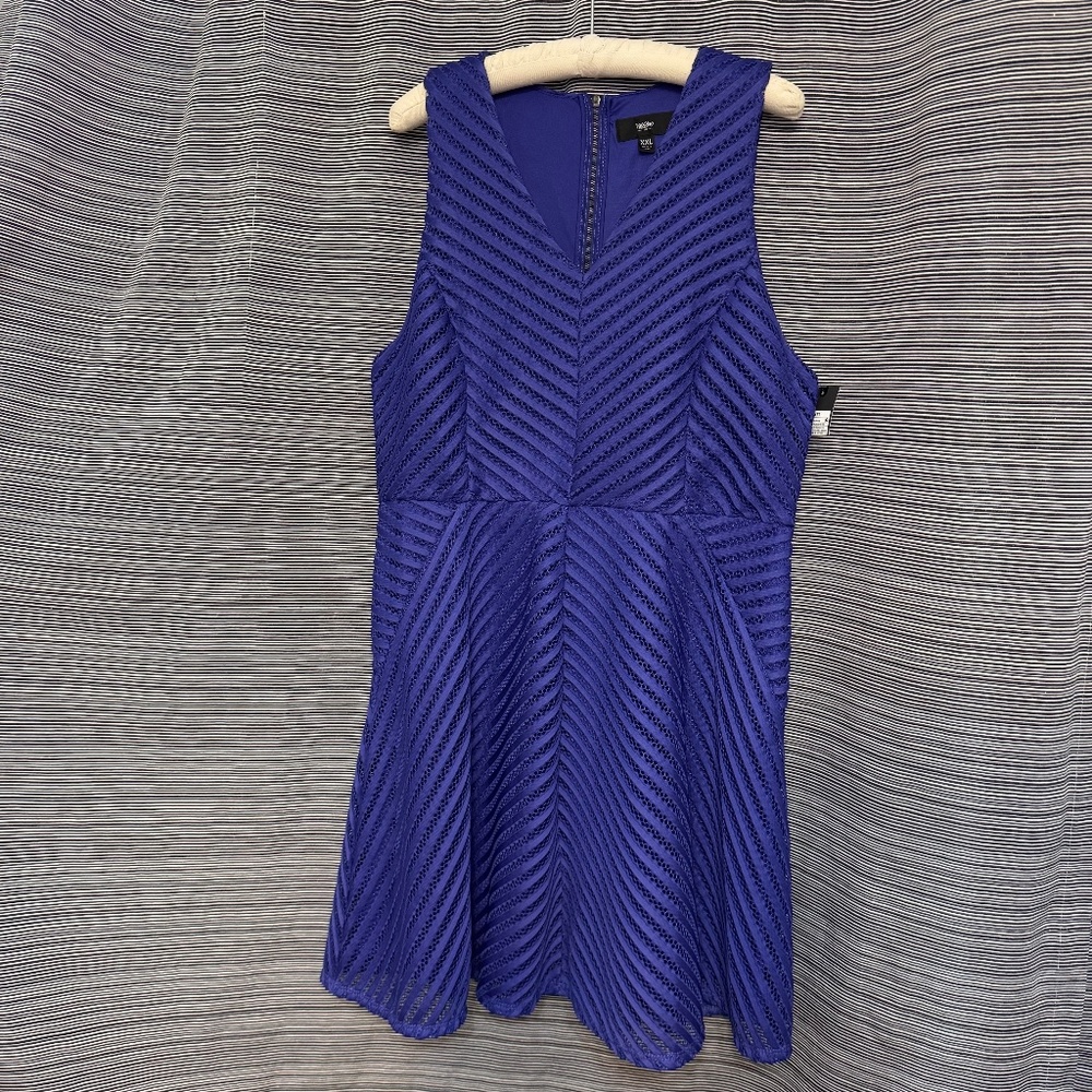 NWT Mossimo Sleeveless Purple Knit Lace Dress Size XXL